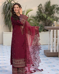 QALAMKAR LAWN UNSTITCHED EMB 3PC