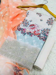 Luxury Lawn Embroided 3pc D-08