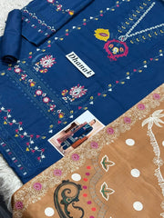 Luxury Dhanak Emb 3Pc