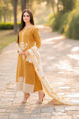 AISLING DHANAK LUXURY UNSTITCHED EMB 3PC