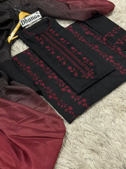 Luxury Dhanak Emb 3Pc