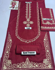 Luxury Lawn Emb 2pc - Mehroon