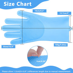 Silicone Dishwashing Cleaning Gloves for Washing Dishes, Kitchen and Bathroom