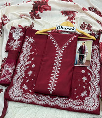 Luxury Dhanak Emb 3Pc D-05