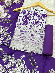 Linen Emb Daman Boring 3pc D-10