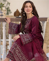 QALAMKAR LAWN UNSTITCHED EMB 3PC