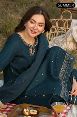 Qalamkar - Summer 3PC Lawn Emb Suit -