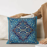 Timeless Azure Bright Blue with Intricate Cushion Pack of 2