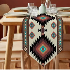Brown Teal Southwest Table Runner