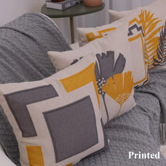 Grey Fern Geometry Cushion Cover Pack of 4