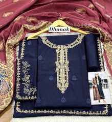 Luxury Dhanak Emb 3Pc D-08