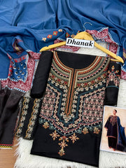 Luxury Dhanak Emb 3Pc D-03