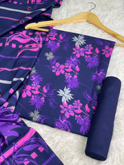 Linen Printed 3pc D-07