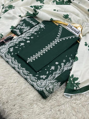 Luxury Dhanak Emb 3Pc