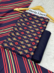 Doria Linen Printed 3pc D-28