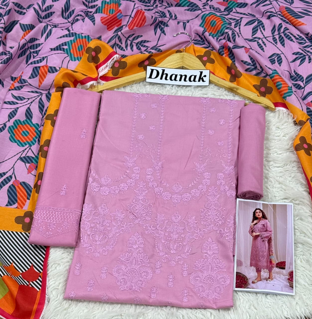 Luxury Dhanak Emb 3Pc D-01