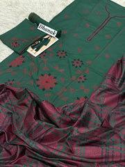 Luxury Dhanak Emb 3Pc