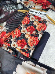 Doria Linen Printed 3pc D-10