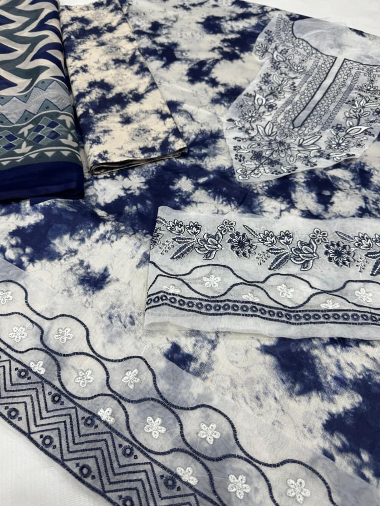 Luxury Lawn Embroided Unstitched 3pc D-09