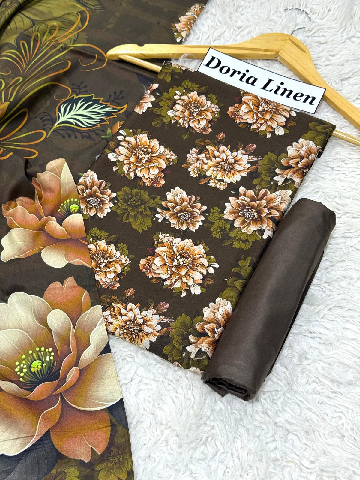 Doria Linen Printed 3pc D-30