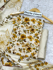 Doria Linen Printed 3pc D-32
