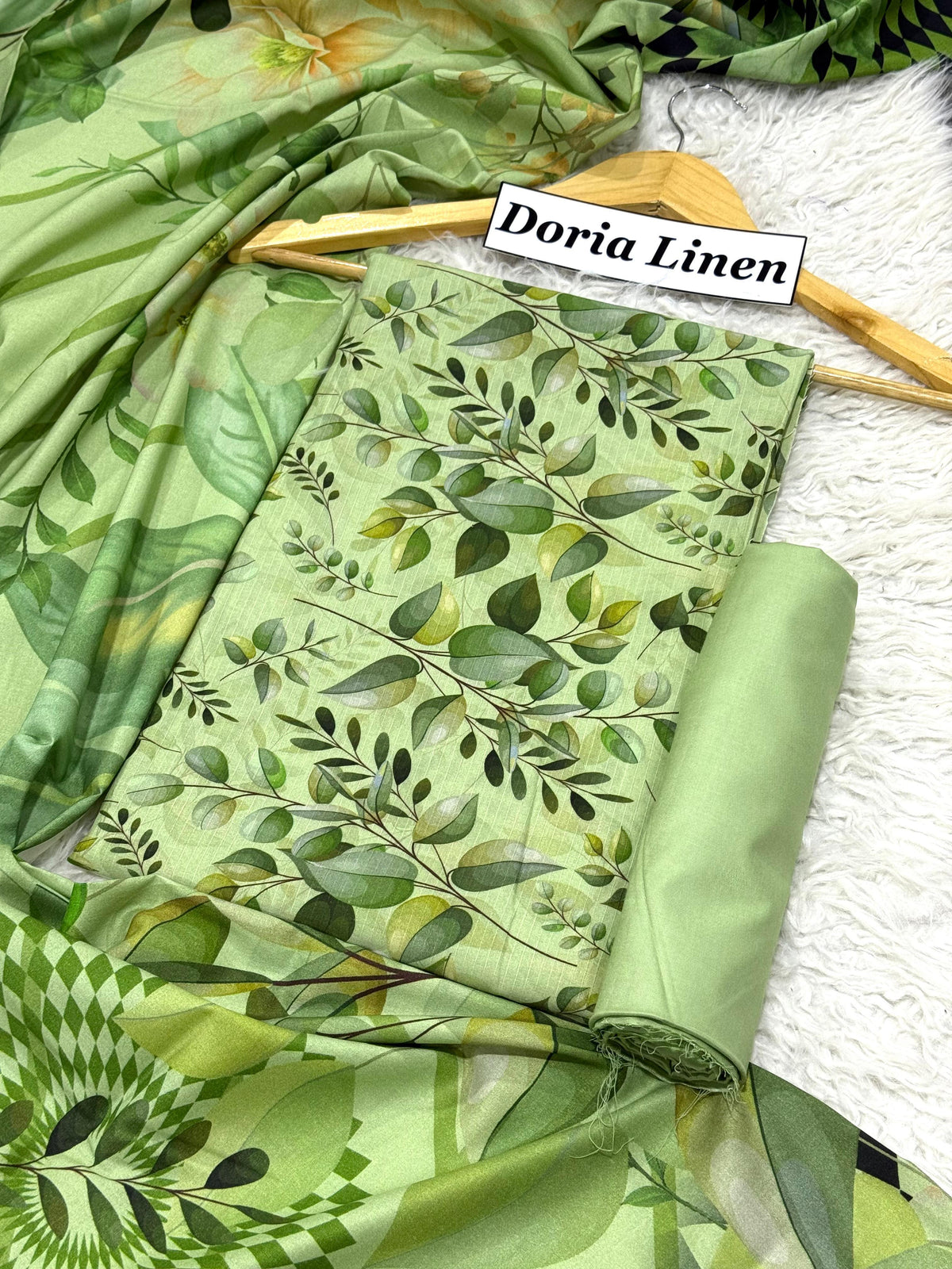 Doria Linen Printed 3pc D-18