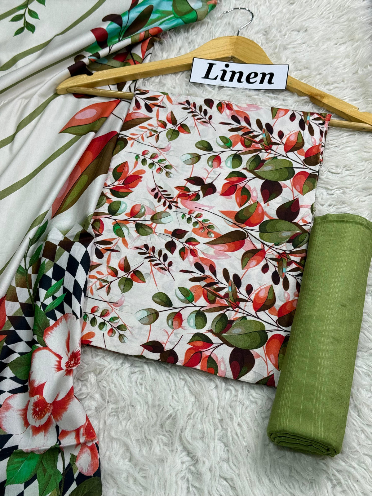 Linen Printed 3pc D-32