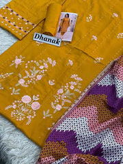 Luxury Dhanak Emb 3Pc