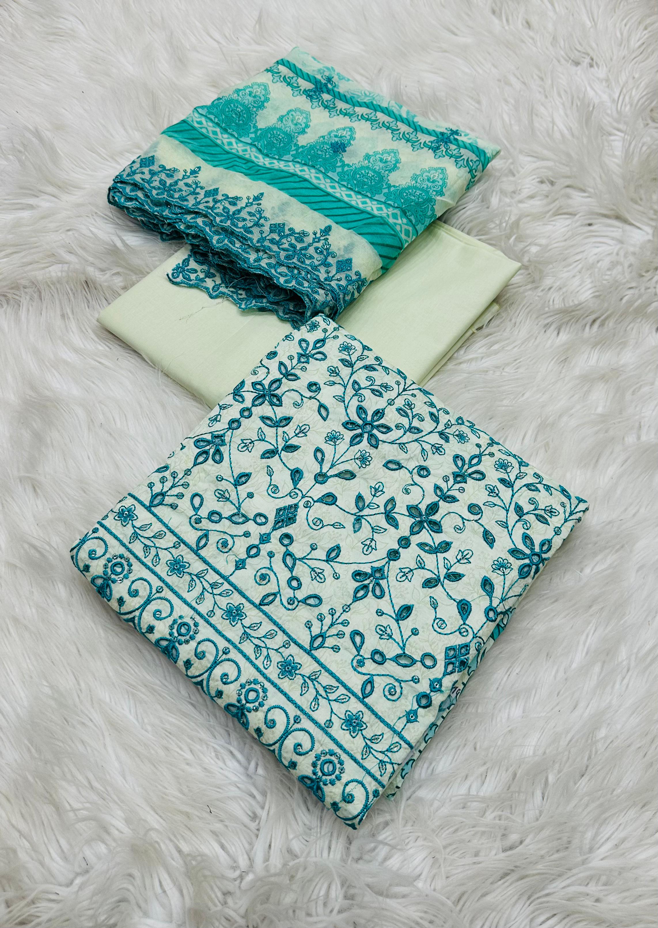 Luxury Emb Lawn 3pc D-02