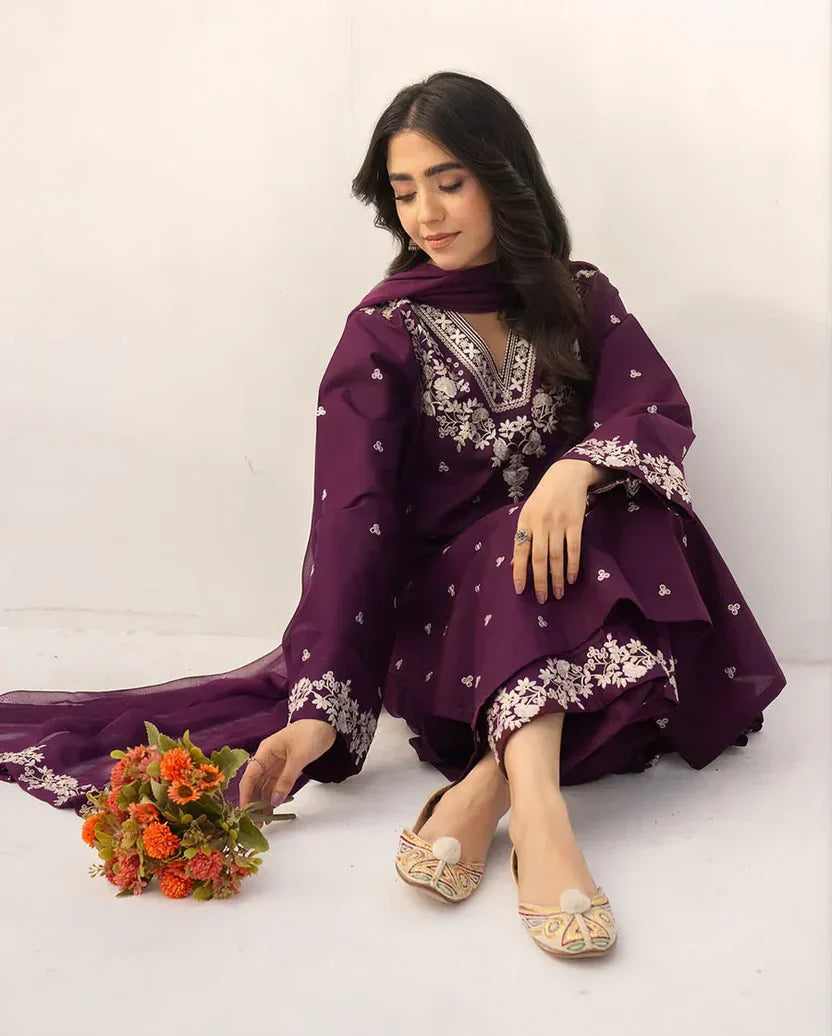 DYOT LAWN LUXURY UNSTITCHED EMB 3PC