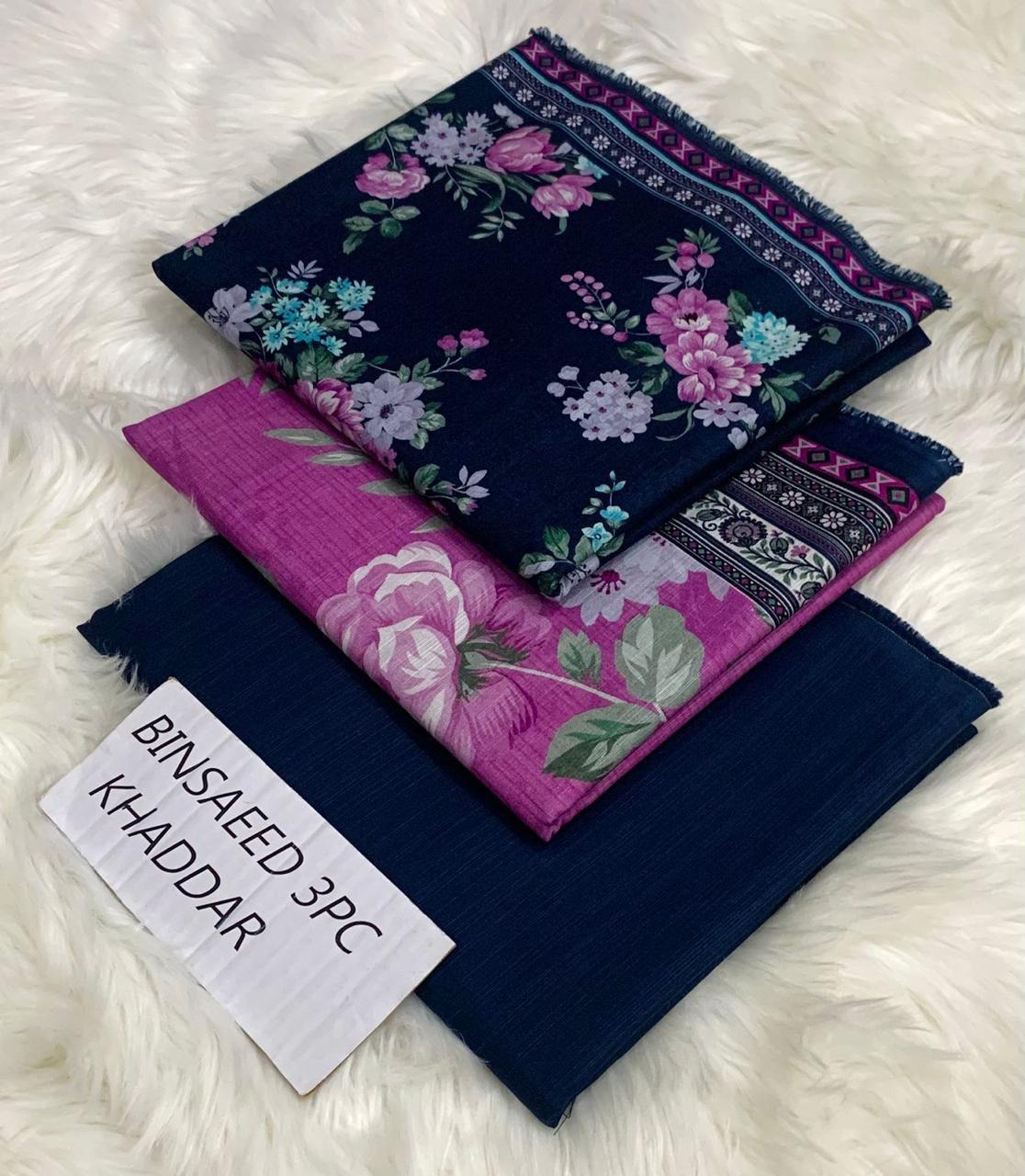 Bin-Saeed Khaddar All Over 3pc D-04