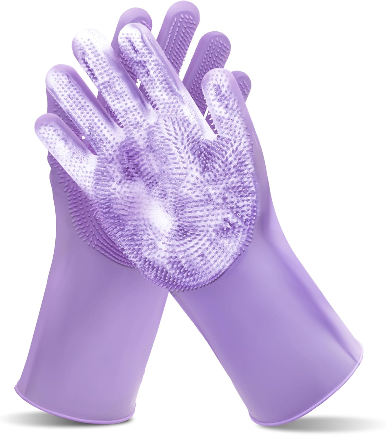 Silicone Dishwashing Cleaning Gloves for Washing Dishes, Kitchen and Bathroom