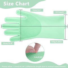 Silicone Dishwashing Cleaning Gloves for Washing Dishes, Kitchen and Bathroom