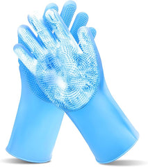 Silicone Dishwashing Cleaning Gloves for Washing Dishes, Kitchen and Bathroom
