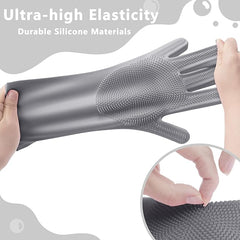 Silicone Dishwashing Cleaning Gloves for Washing Dishes, Kitchen and Bathroom