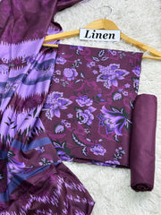 Linen Printed 3pc D-29