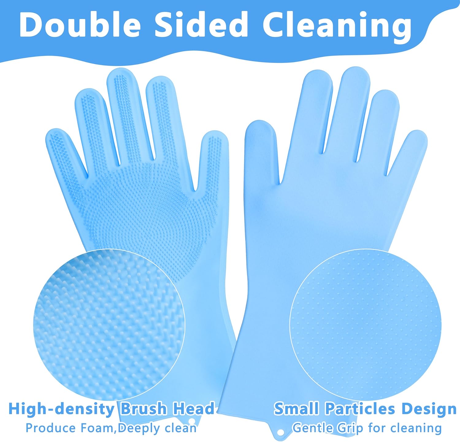 Silicone Dishwashing Cleaning Gloves for Washing Dishes, Kitchen and Bathroom