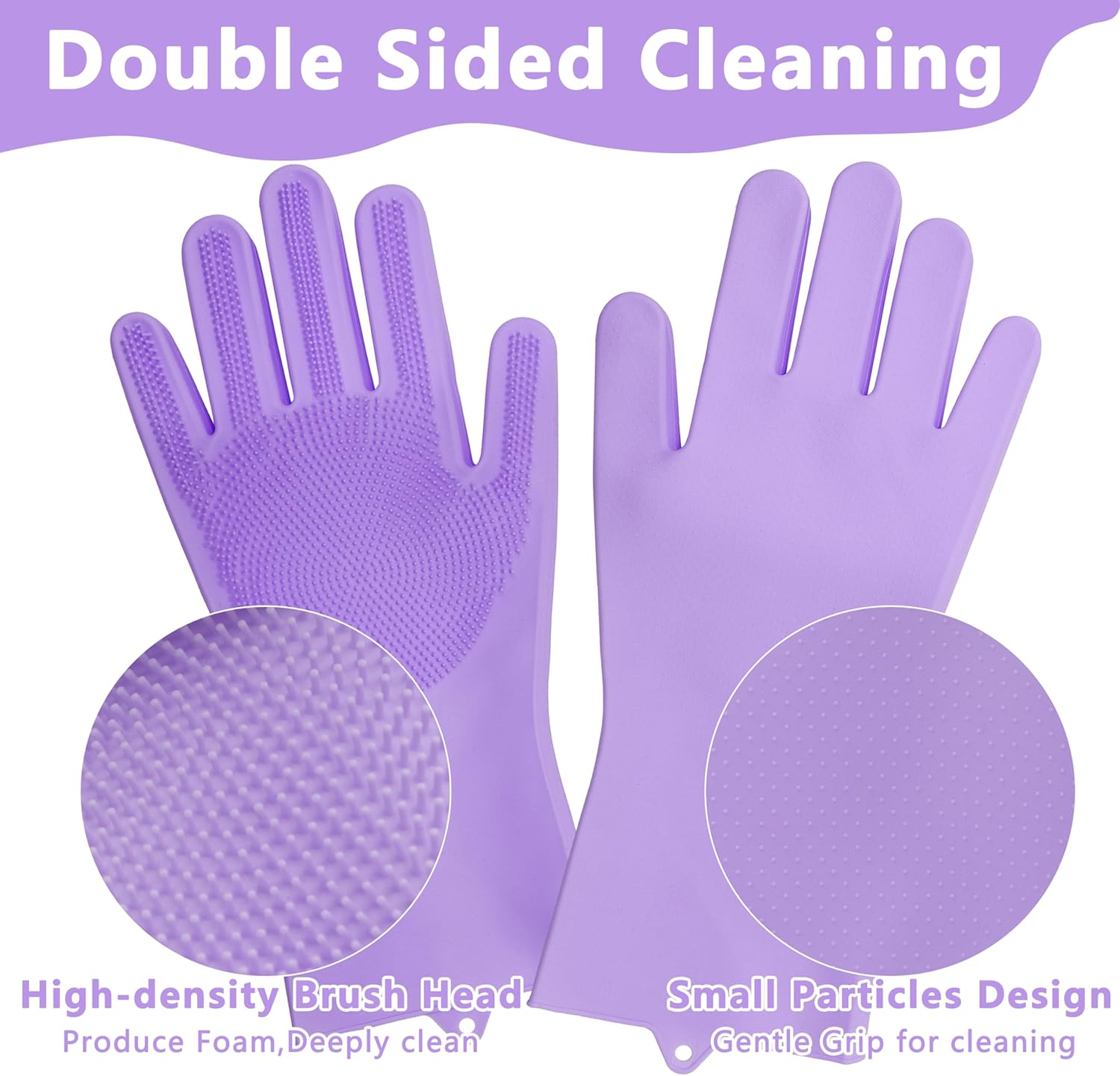 Silicone Dishwashing Cleaning Gloves for Washing Dishes, Kitchen and Bathroom