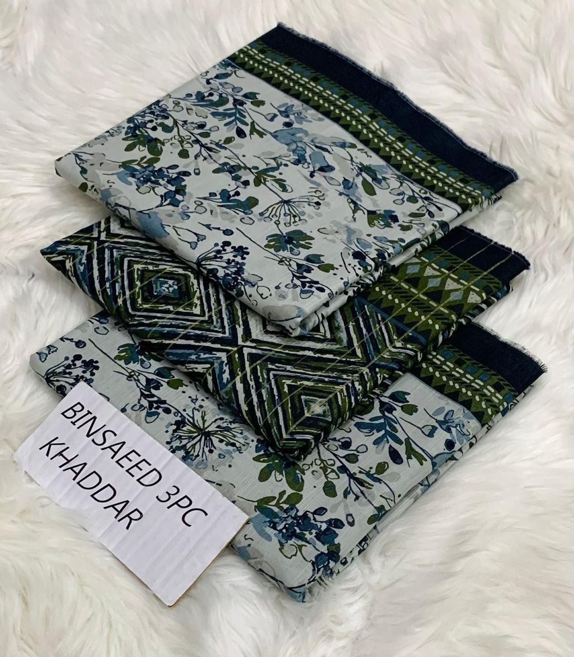 Bin-Saeed Khaddar All Over 3pc D-03