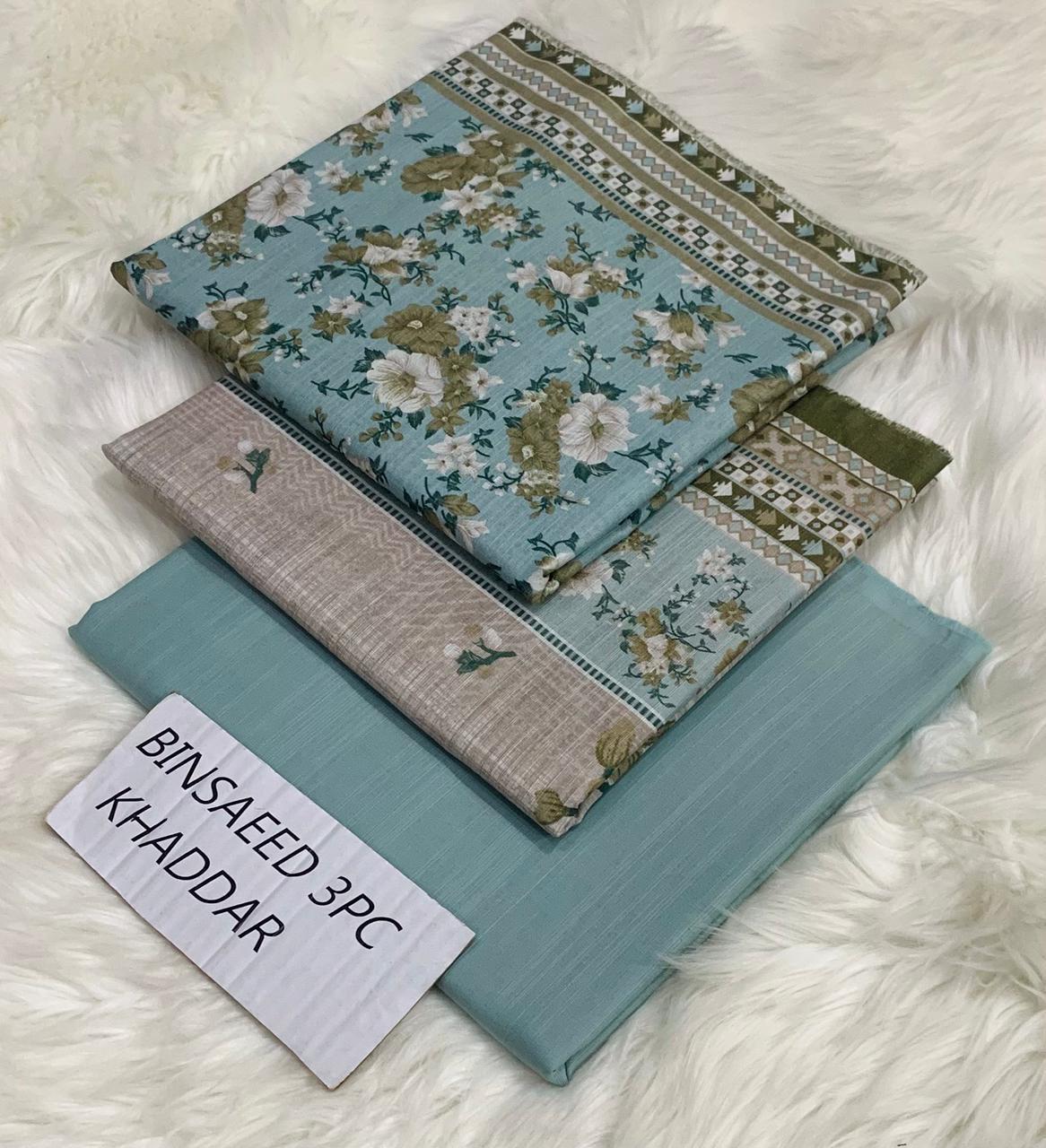 Bin-Saeed Khaddar All Over 3pc D-07