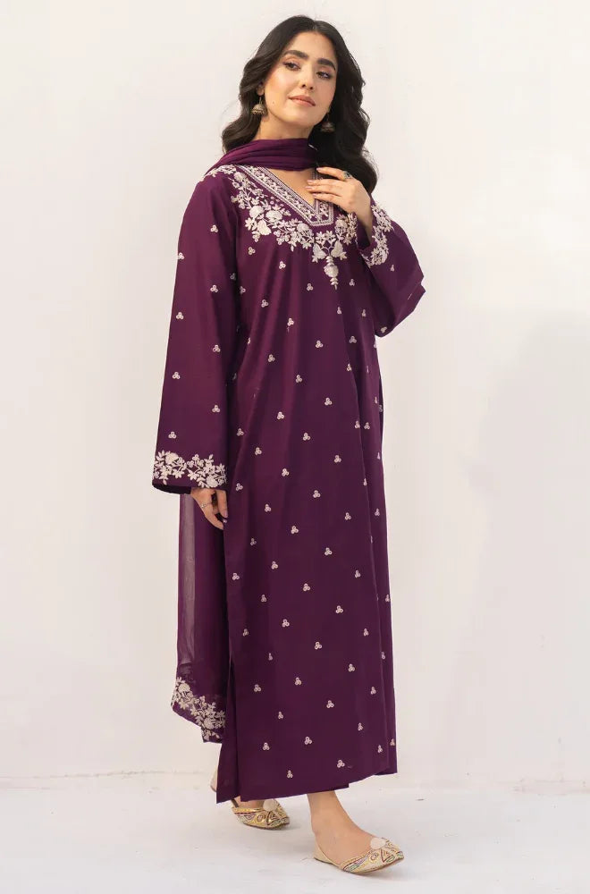 DYOT LAWN LUXURY UNSTITCHED EMB 3PC