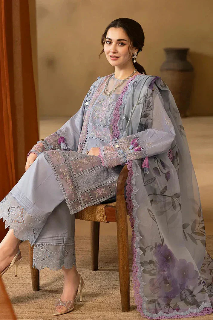 Qalamkar - 3PC Lawn Embroidered Suit With Embroidered Dupatta
