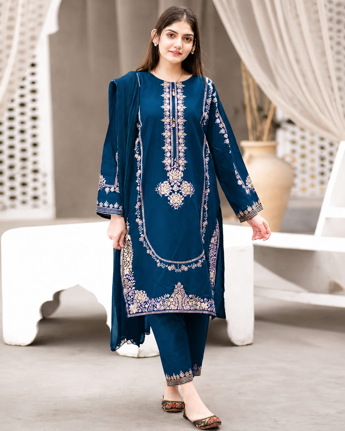 Luxury Lawn Emb 2pc - Zinc