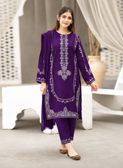 Luxury Lawn Emb 2pc - Plum