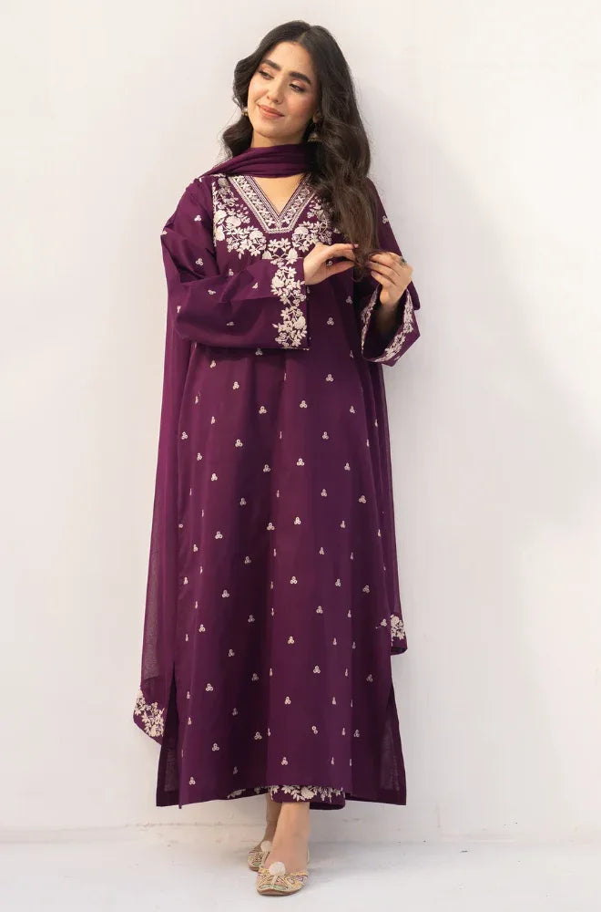 DYOT LAWN LUXURY UNSTITCHED EMB 3PC