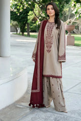 BAROQUE-3PC DHANAK EMBROIDERED
