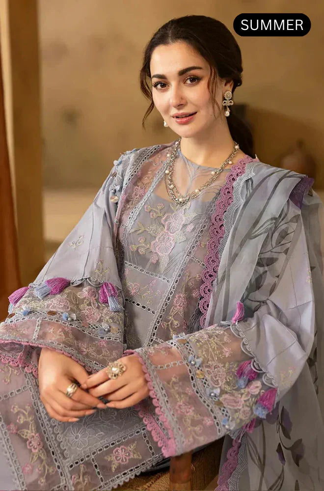Qalamkar - 3PC Lawn Embroidered Suit With Embroidered Dupatta