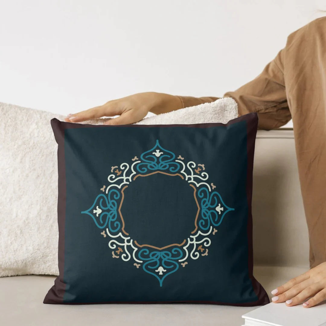 Timeless Azure Dark with Minimalist Pattern Cushion Pack of 2