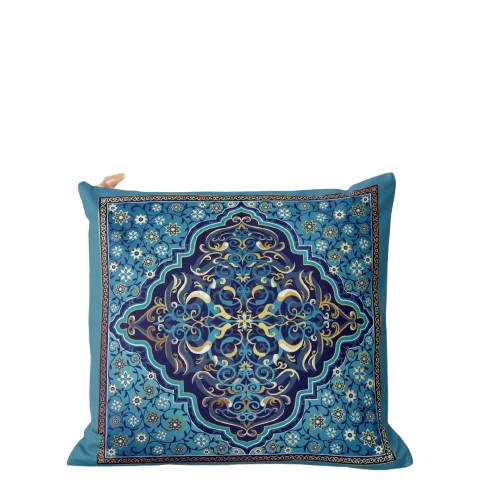 Timeless Azure Bright Blue with Intricate Cushion Pack of 2