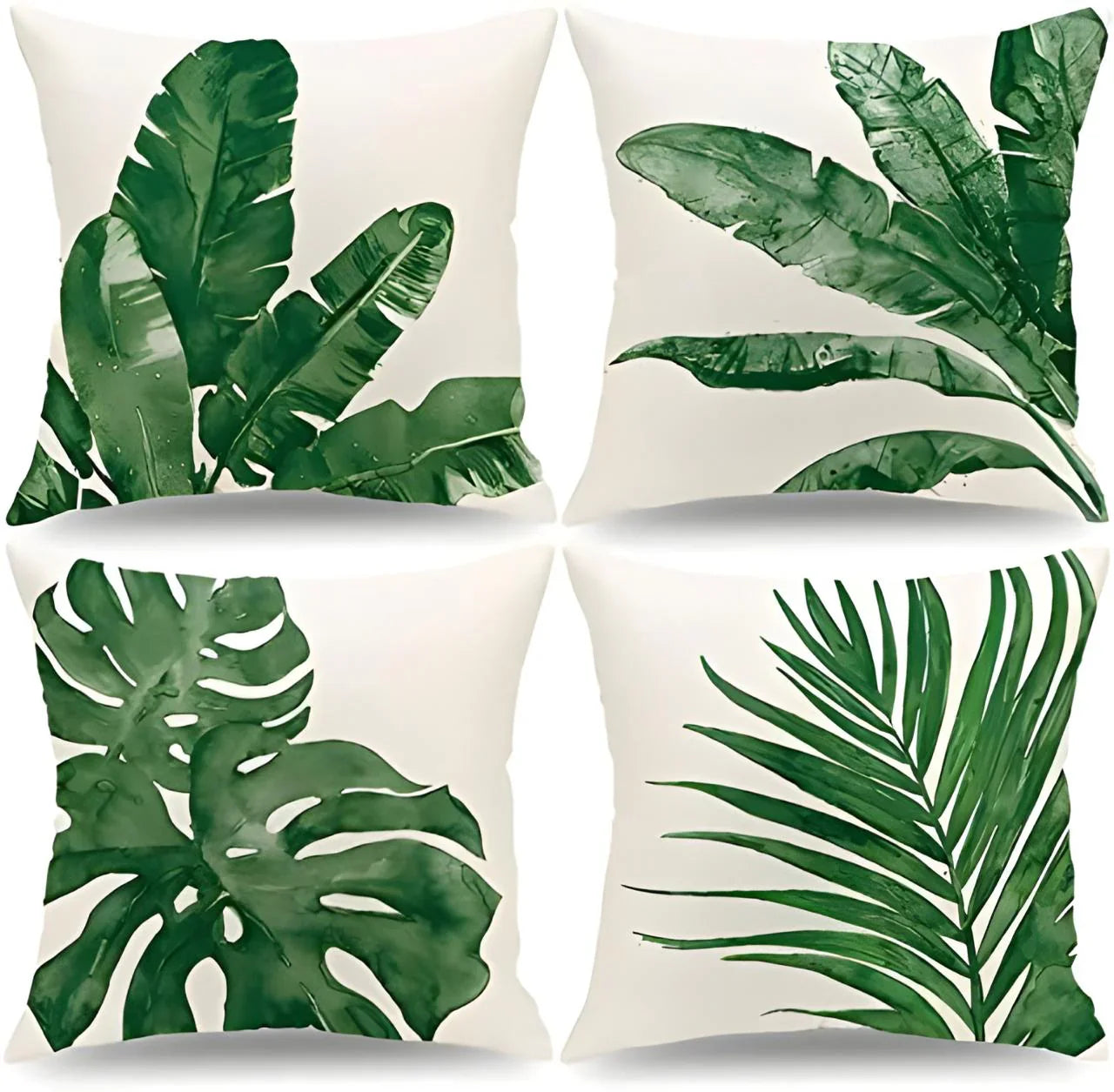 Palm Tropical Leaves Cushion Covers Pack of 4